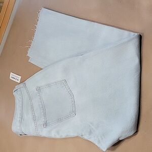 Old Navy, Size 10 Light Wash High Rise Slouchy Straight Blue Jeans, NEW with Tag